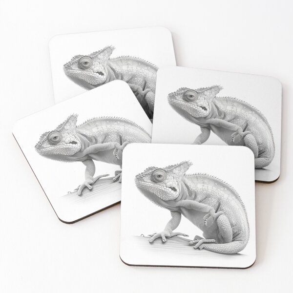 Item preview, Black and white Chameleon drawing designed and sold by Pencil-Art.