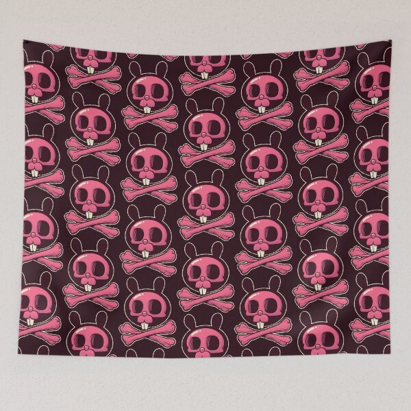 Item preview, Cute Pink Bunny of Death - Skull and Bones (and Teeth) Rabbit designed and sold by kgullholmen.
