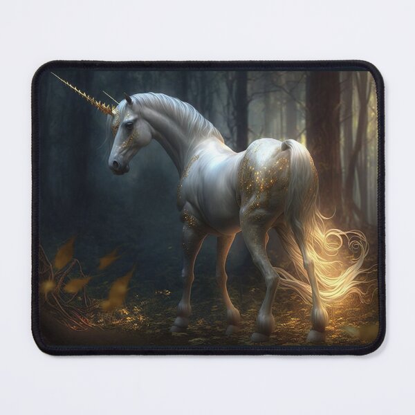 Aperçu de l'œuvre Licorne dans la forêt - Art fantastique créée et vendue par FantasyFusion.