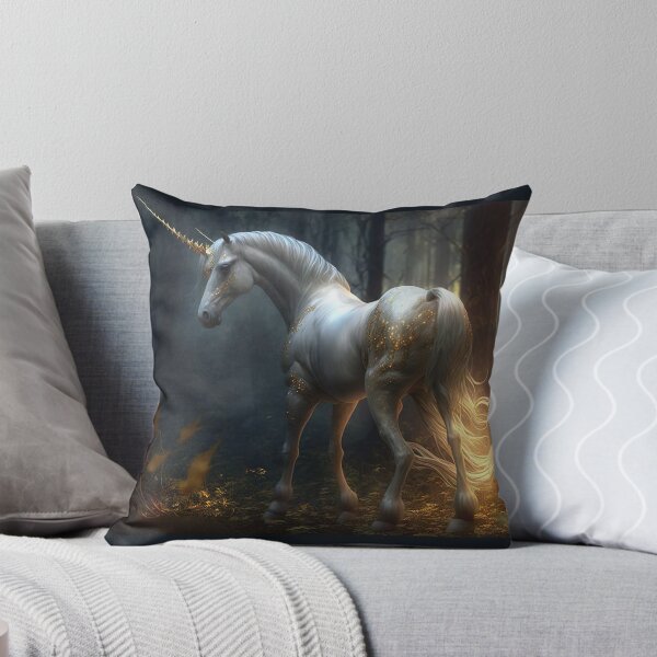 Item preview, Unicornio en el bosque - Arte de fantasía designed and sold by FantasyFusion.