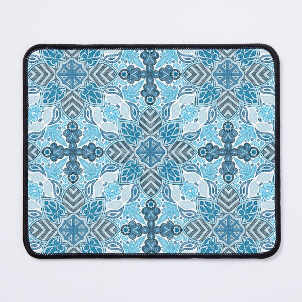Item preview, Floral Mandala Digital Drawing Pattern - Blue with White Background designed and sold by SemDesigns1.