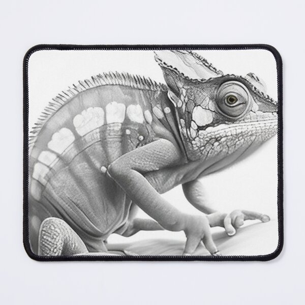 Item preview, Black and white Chameleon drawing designed and sold by Pencil-Art.