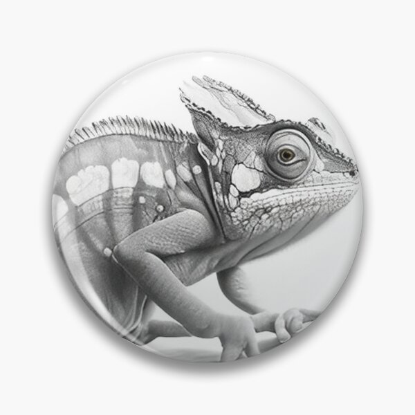 Item preview, Black and white Chameleon drawing designed and sold by Pencil-Art.
