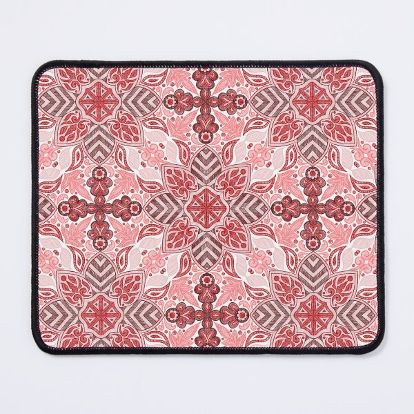 Item preview, Floral Mandala Digital Drawing Pattern - Red with White Background designed and sold by SemDesigns1.