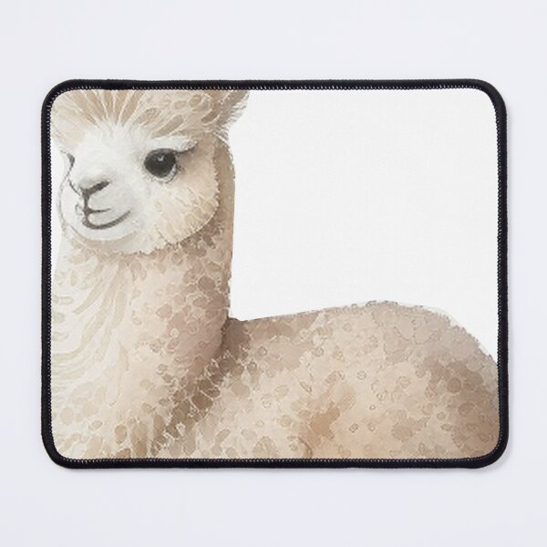 Item preview, Adorable Watercolor Cartoon Baby Llama Sticker Illustration on White Background designed and sold by yumeokoete.