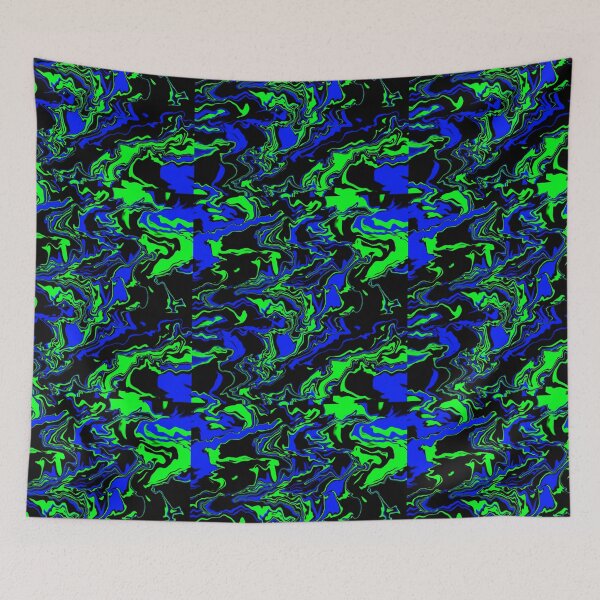 Artikelvorschau, Green black blue waves entworfen und verkauft von awsomepatterns.