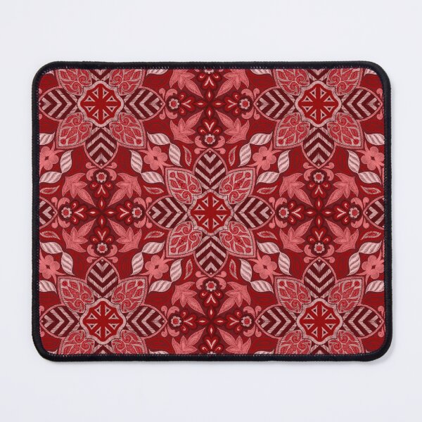 Item preview, Floral Mandala Digital Drawing Pattern - Red with Maroon Background designed and sold by SemDesigns1.