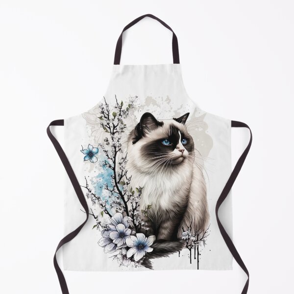 Item preview, Sweet Ragdoll Cat Kitten Flowers Blossom Japanese Style Design designed and sold by Jamoozie.