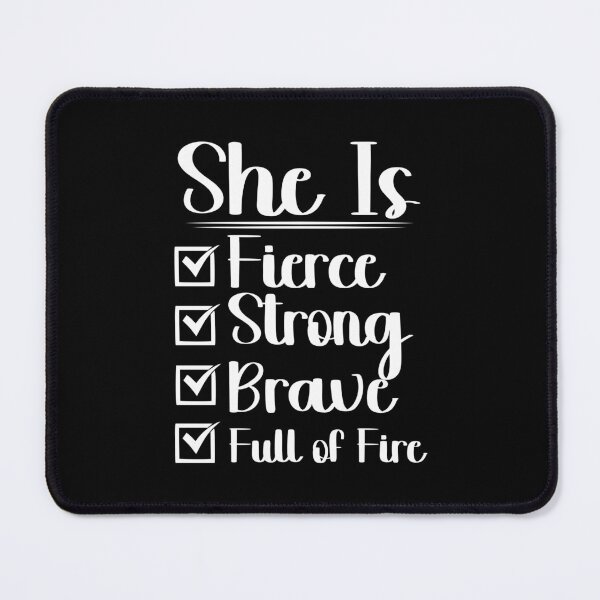 Item preview, She Is Fierce Strong Brave Full Of Fire Boss Lady Checklist Gift for International Womens Day designed and sold by Eddyed.