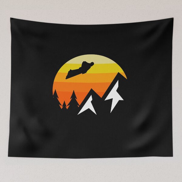 Item preview, Wingsuit flying Base Jumping Skydiving Mountains Peak designed and sold by TastefulTees.