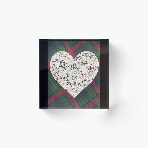 Aperçu de l'œuvre Plaid rouge et vert glorieux avec coeur de neige ! créée et vendue par SunMoonBeyond.
