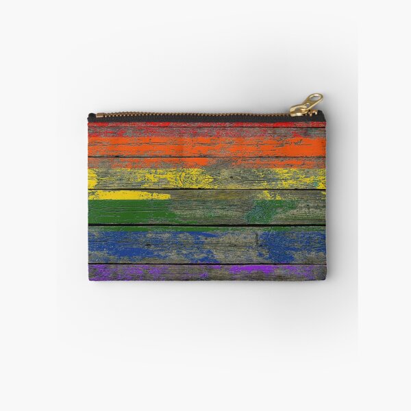 Item preview, Gay Pride Rainbow Flag on Rough Wood Boards Effect designed and sold by JeffBartels.