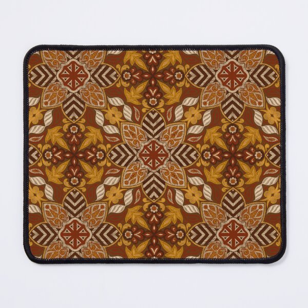 Item preview, Floral Mandala Digital Drawing Pattern - Brown with Dark Brown Background designed and sold by SemDesigns1.