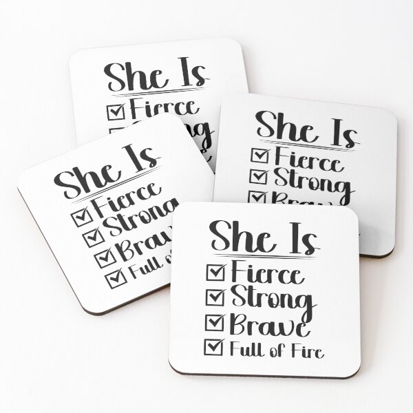 Item preview, She Is Fierce Strong Brave Full Of Fire, Empower Women, Boss Lady Checklist Gift for International Womens Day designed and sold by Eddyed.