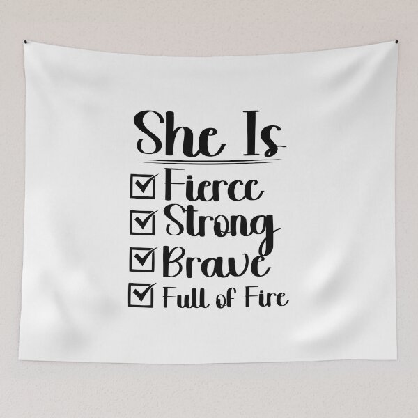 Item preview, She Is Fierce Strong Brave Full Of Fire, Empower Women, Boss Lady Checklist Gift for International Womens Day designed and sold by Eddyed.