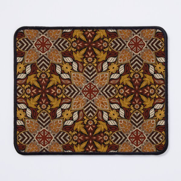 Item preview, Floral Mandala Digital Drawing Pattern - Brown with Black Background designed and sold by SemDesigns1.