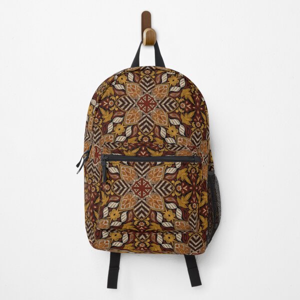 Item preview, Floral Mandala Digital Drawing Pattern - Brown with Black Background designed and sold by SemDesigns1.
