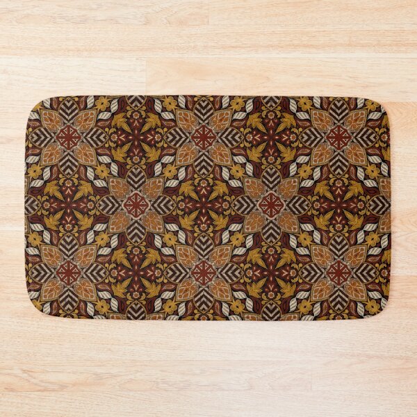 Item preview, Floral Mandala Digital Drawing Pattern - Brown with Black Background designed and sold by SemDesigns1.