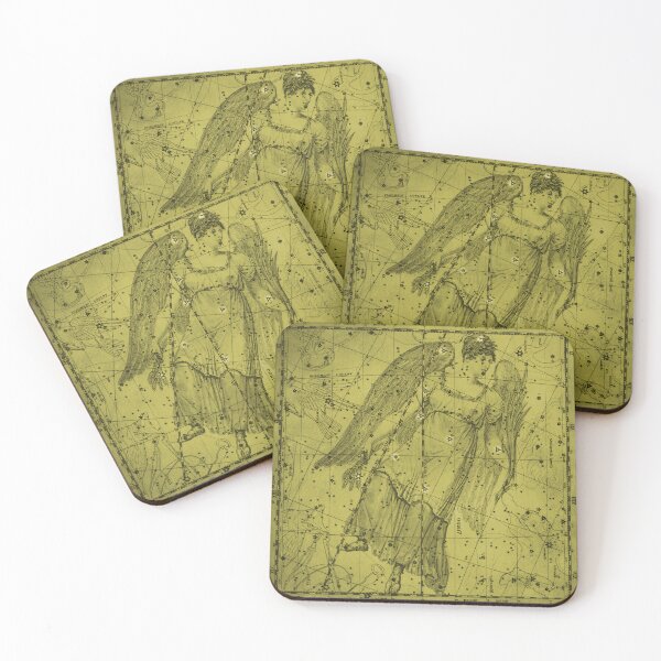 Item preview, Virgo Zodiac Constellation Star Map, Mushroom Yellow designed and sold by notsweettea.
