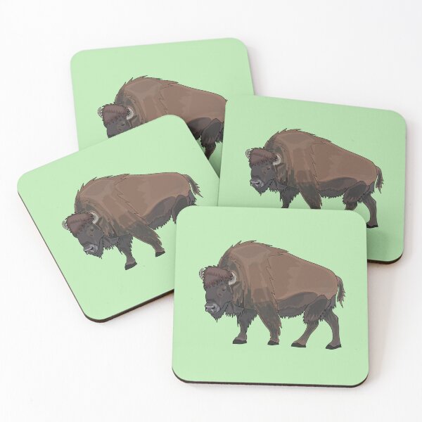 Item preview, Bison cartoon illustration designed and sold by Misscartoon.
