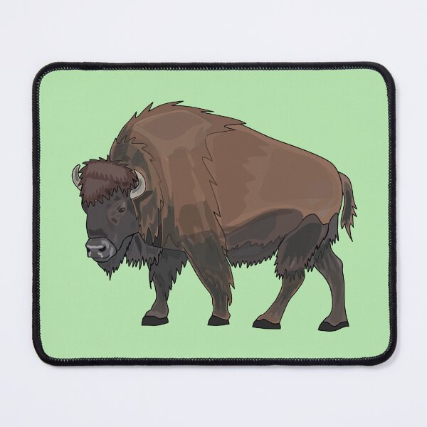 Item preview, Bison cartoon illustration designed and sold by Misscartoon.