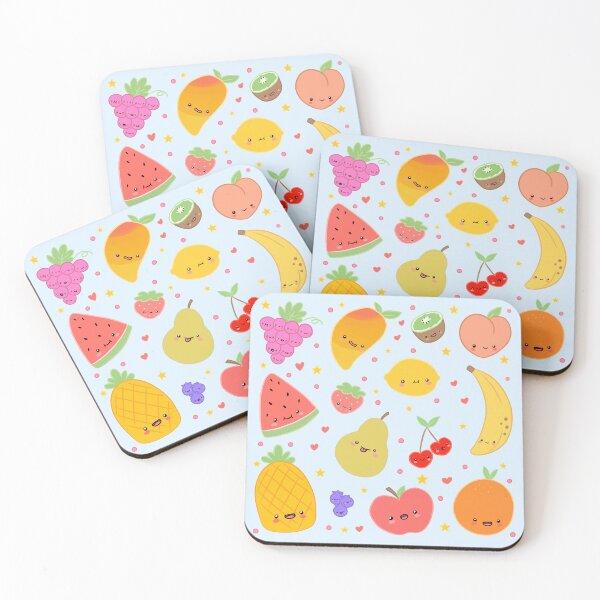 Item preview, Kawaii fruits pattern  designed and sold by Yarafantasyart.