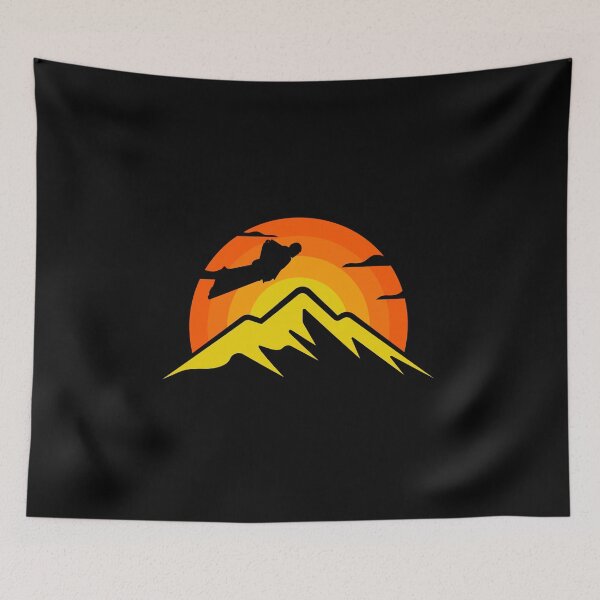 Item preview, Wingsuit flying Base Jumping Skydiving Mountains Peak designed and sold by TastefulTees.