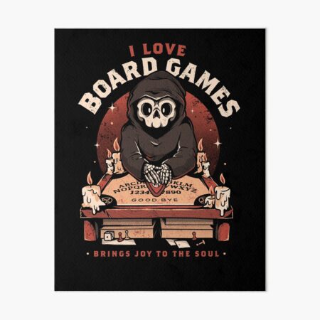 I Love Board Games - Funny Creepy Skull Gift, Fine Art Print