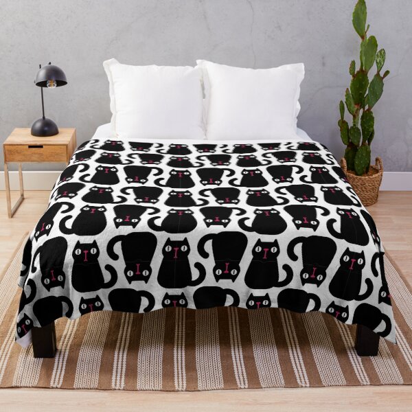 Artikelvorschau, Schwarze und rote Katzen, nahtloses, süßes Katzenmuster entworfen und verkauft von Dazzline Designs.