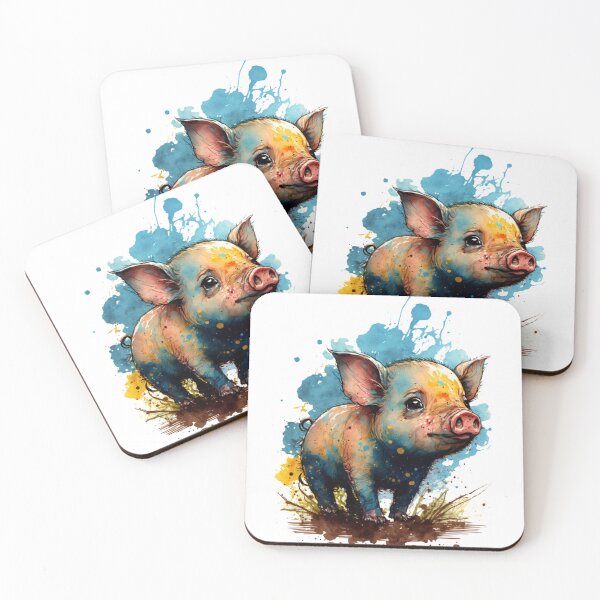 Item preview, Paint splatter baby pig- pop art designed and sold by Artxplor.