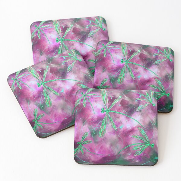 Item preview, Lime Green Dragonflies on Purple designed and sold by lyndseyart.