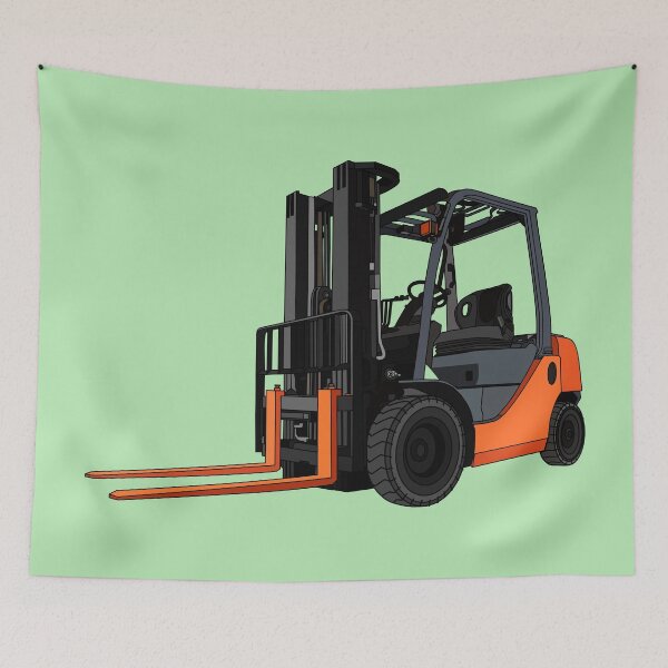 Item preview, Forklift cartoon illustration designed and sold by Misscartoon.