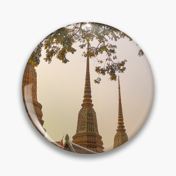 Item preview, Mosaic tiled Buddha stupas and an iron sculpture at Wat Pho temple. designed and sold by kall3bu.