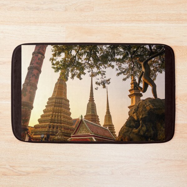 Item preview, Mosaic tiled Buddha stupas and an iron sculpture at Wat Pho temple. designed and sold by kall3bu.