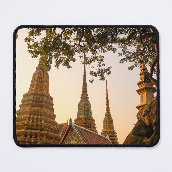 Item preview, Mosaic tiled Buddha stupas and an iron sculpture at Wat Pho temple. designed and sold by kall3bu.