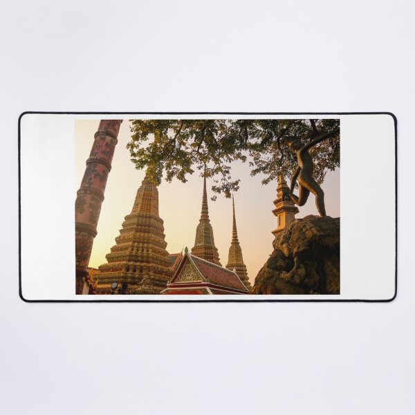 Item preview, Mosaic tiled Buddha stupas and an iron sculpture at Wat Pho temple. designed and sold by kall3bu.
