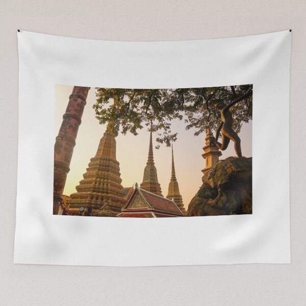 Item preview, Mosaic tiled Buddha stupas and an iron sculpture at Wat Pho temple. designed and sold by kall3bu.