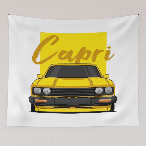 Item preview, Front Yellow Capri MK3 Classic designed and sold by goldentuners.