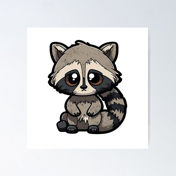 Item preview, Lindo mapache de dibujos animados designed and sold by BHDesignCo.