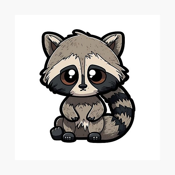 Item preview, Lindo mapache de dibujos animados designed and sold by BHDesignCo.