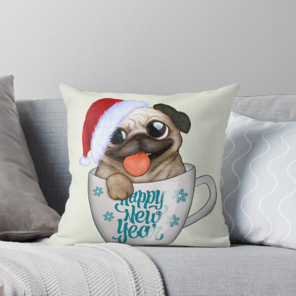 Item preview, Feliz año nuevo pug designed and sold by FallenBrick.