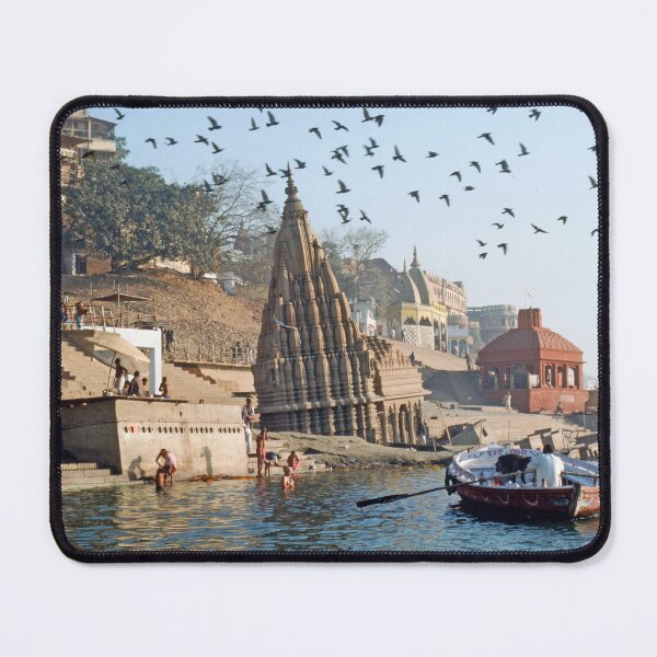 Item preview, 1980s - Scindia Ghat, Shiva temple sinking into the banks of River Ganges, Varanasi,  Uttar Pradesh, India designed and sold by thatwaslife.