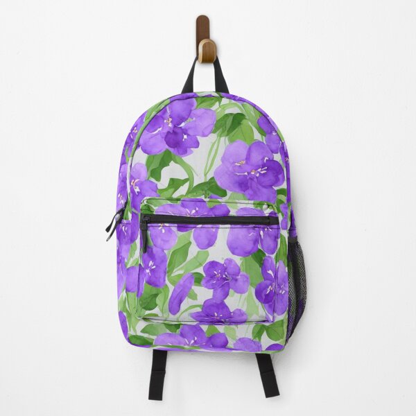 Item preview, Violet flowers seamless pattern. Watercolor art designed and sold by evk-art.