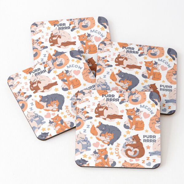Item preview, Cute Cats Love Cuddles Outline, Seamless Cat Pattern designed and sold by Dazzline Designs.