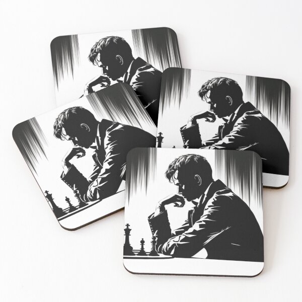 Item preview, silhouette of a man playing chess designed and sold by warzin.