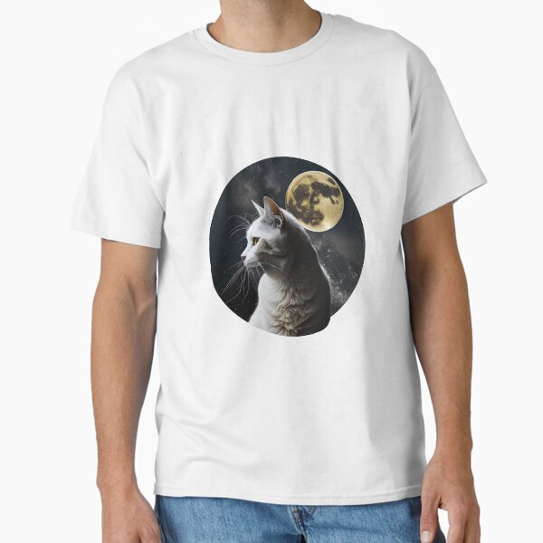 Item preview, cat cute black cartoon looking at the moon designed and sold by KaterynaKet.
