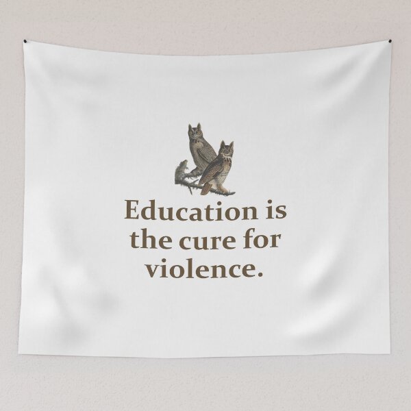 Item preview, Education Is The Cure For Violence - Education Quote  designed and sold by CrankyOldDude.