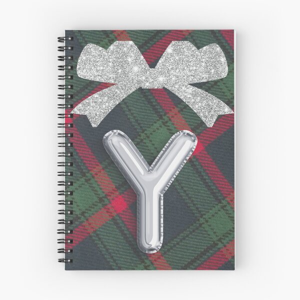 Item preview, Glorious Red and Green Plaid with  Glittering Bow and Puff Initial-Y designed and sold by SunMoonBeyond.