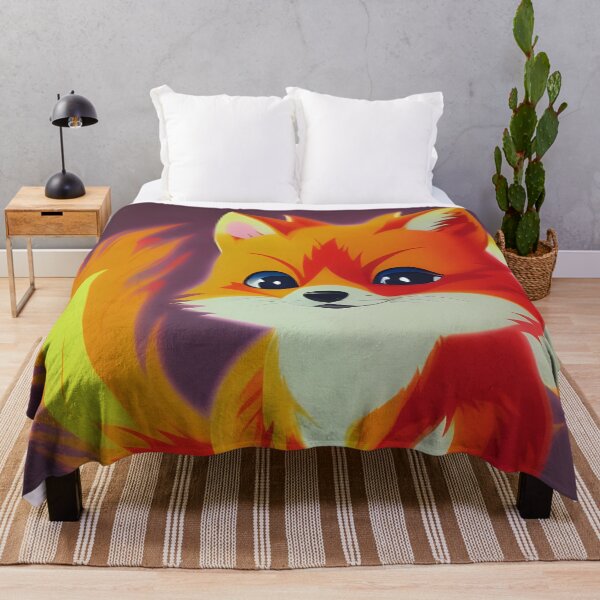 Item preview, Cute Fire fox puppy, cartoon drawing, Ai Generated Art designed and sold by ACC .
