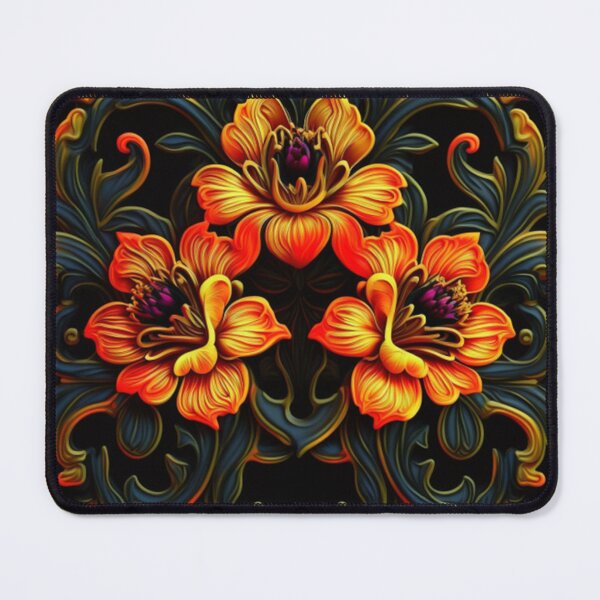 Item preview, Gardenias baroque floral, red, yellow, green and purple designed and sold by warzin.